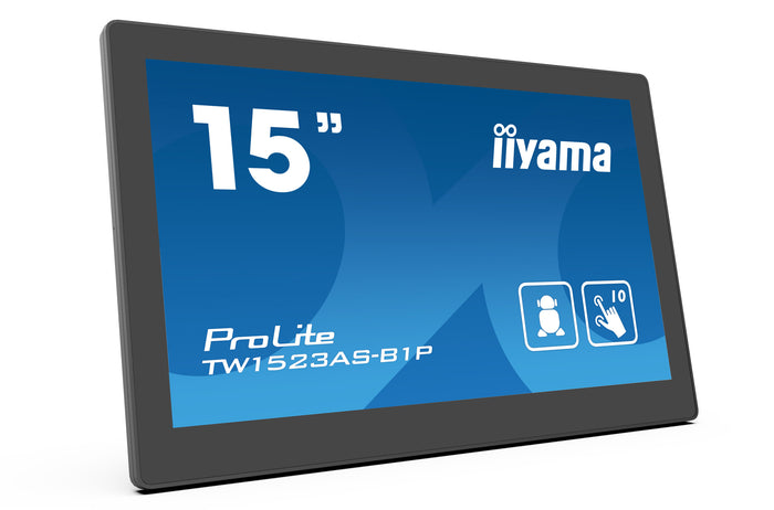 iiyama ProLite TW1523AS-B1P - 10pt PCAP Android 15.6" POE Touch Screen Monitor Touchscreen Monitor iiyama