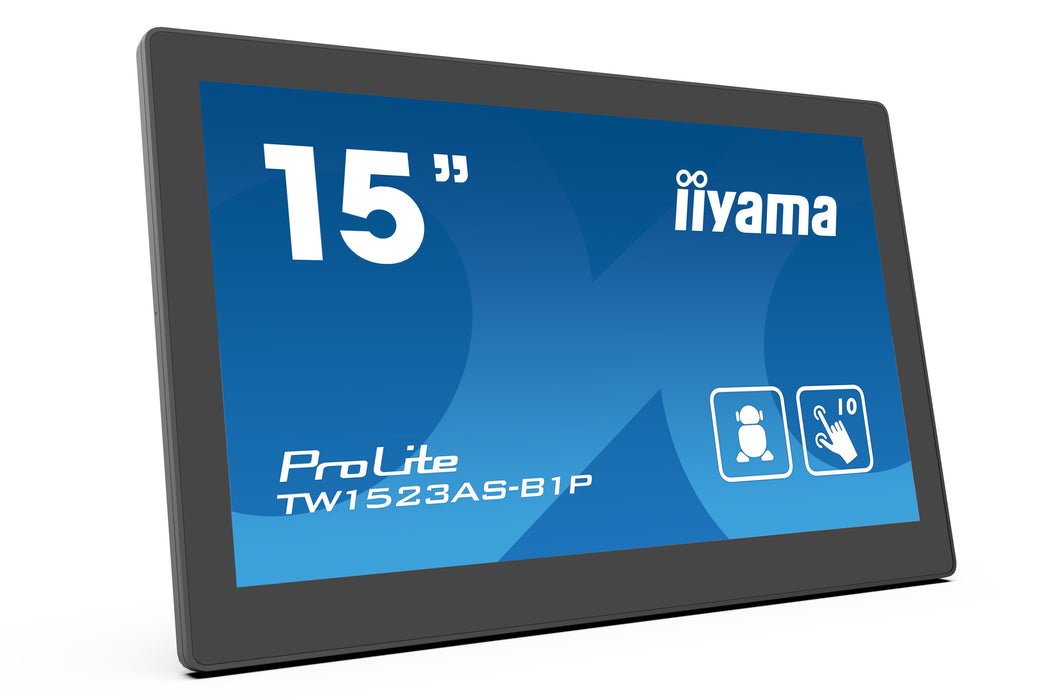 iiyama ProLite TW1523AS-B1P - 10pt PCAP Android 15" POE Touch Screen Monitor