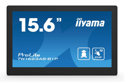 iiyama ProLite TW1623AS-B1P 15.6" Full HD PCAP 10pt Touch Screen Display Touchscreen Monitor iiyama