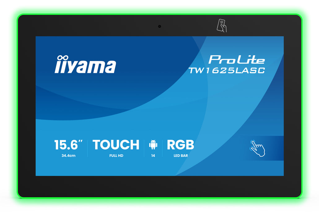 iiyama ProLite TW1625LASC-B3PNR 15.6” PCAP 10pt Touchscreen PC with Android Touchscreen Monitor iiyama