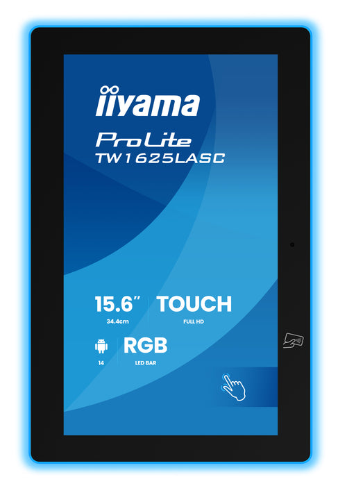 iiyama ProLite TW1625LASC-B3PNR 15.6” PCAP 10pt Touchscreen PC with Android Touchscreen Monitor iiyama
