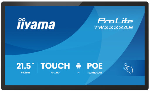 iiyama ProLite TW2223AS-B3P 21.5" 14ms Full HD PCAP 10PT Interactive TouchScreen Touchscreen Monitor iiyama
