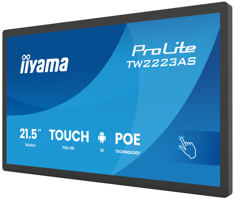 iiyama ProLite TW2223AS-B3P 21.5" 14ms Full HD PCAP 10PT Interactive TouchScreen Touchscreen Monitor iiyama