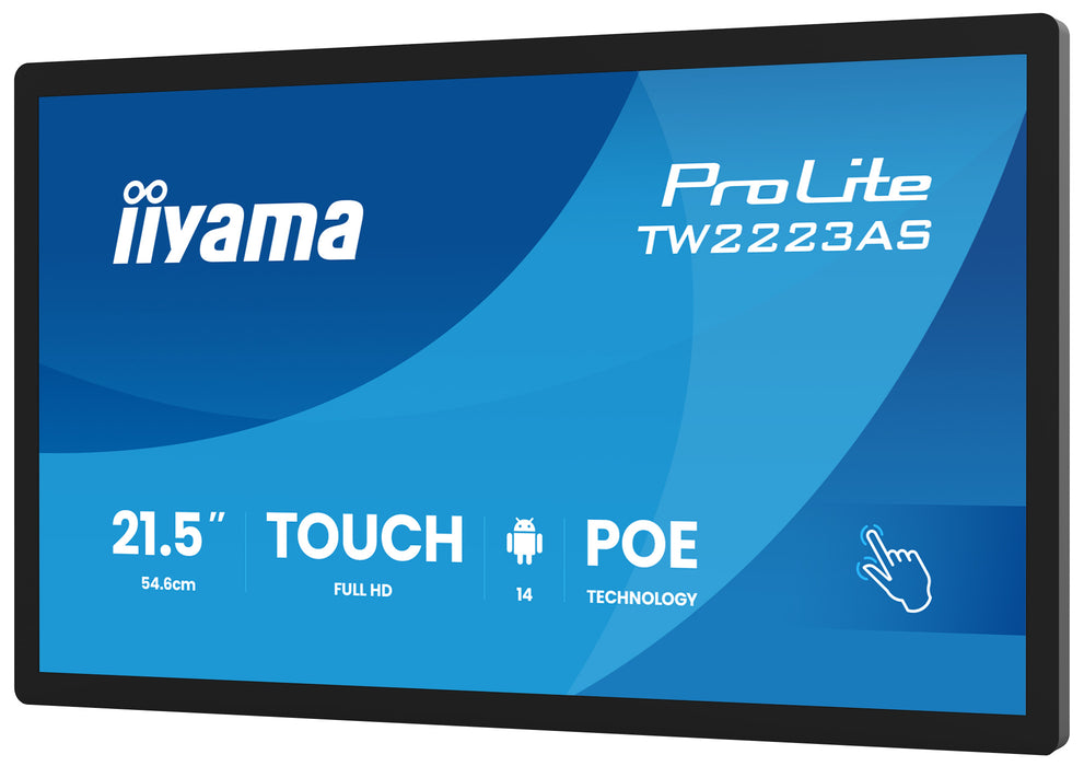 iiyama ProLite TW2223AS-B3P 21.5" 14ms Full HD PCAP 10PT Interactive TouchScreen Touchscreen Monitor iiyama