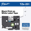 Brother TZE251 Label-Making Tape Black On White TZe