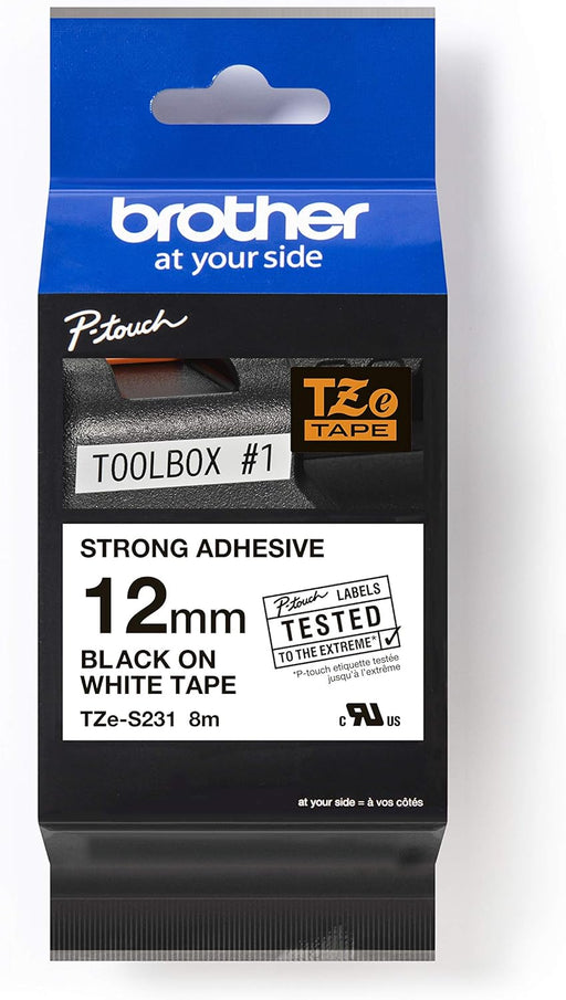 Brother TZES231 Extra Strength Adhesive Tape Labelling Tapes Brother