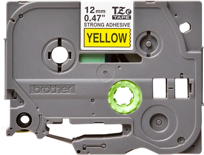 Brother 12mm Wide Black on Yellow Strong Adhesive Labelling Tape Cassette | TZES631 Labelling Tapes Brother