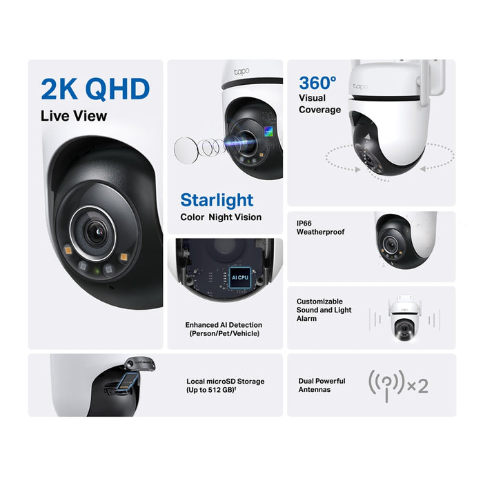 TP-Link TAPO C520WS Outdoor Pan/Tilt Security Wi-Fi Camera