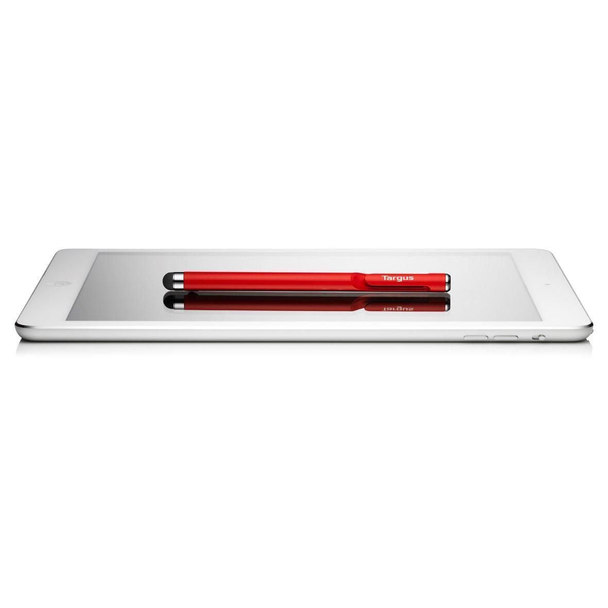 Targus Antimicrobial Capacitive Touchscreen Stylus Pen with Pocket Clip – Red | AMM16501AMGL Stylus Pens Targus