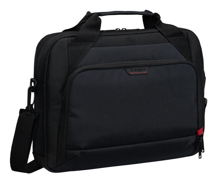 Targus Classic EcoSmart 13-14" Laptop Briefcase with Shoulder Strap – Black/Red | CN414GL Bag & Case Targus