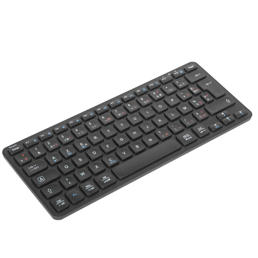 Targus Compact Multi-Device Bluetooth 5.1 Antimicrobial Keyboard – French AZERTY, Black | AKB862FR Keyboard & Mouse Targus