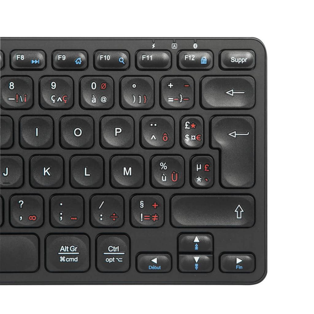 Targus Compact Multi-Device Bluetooth 5.1 Antimicrobial Keyboard – French AZERTY, Black | AKB862FR Keyboard & Mouse Targus