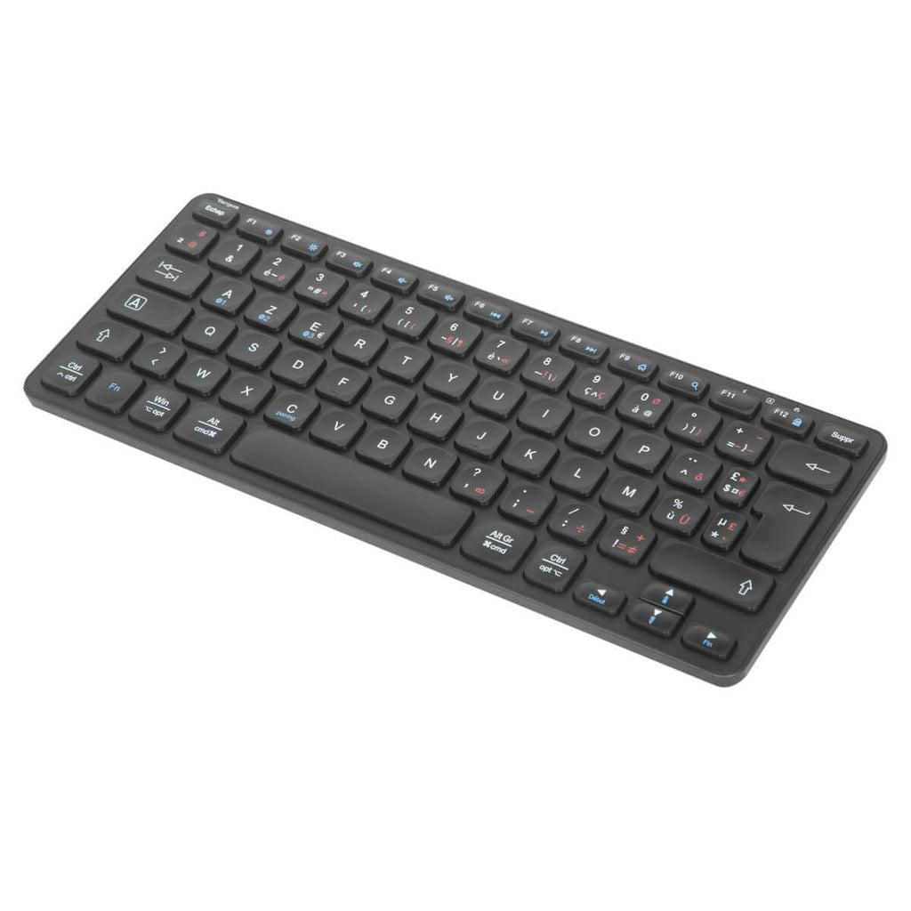 Targus Compact Multi-Device Bluetooth 5.1 Antimicrobial Keyboard – French AZERTY, Black | AKB862FR Keyboard & Mouse Targus