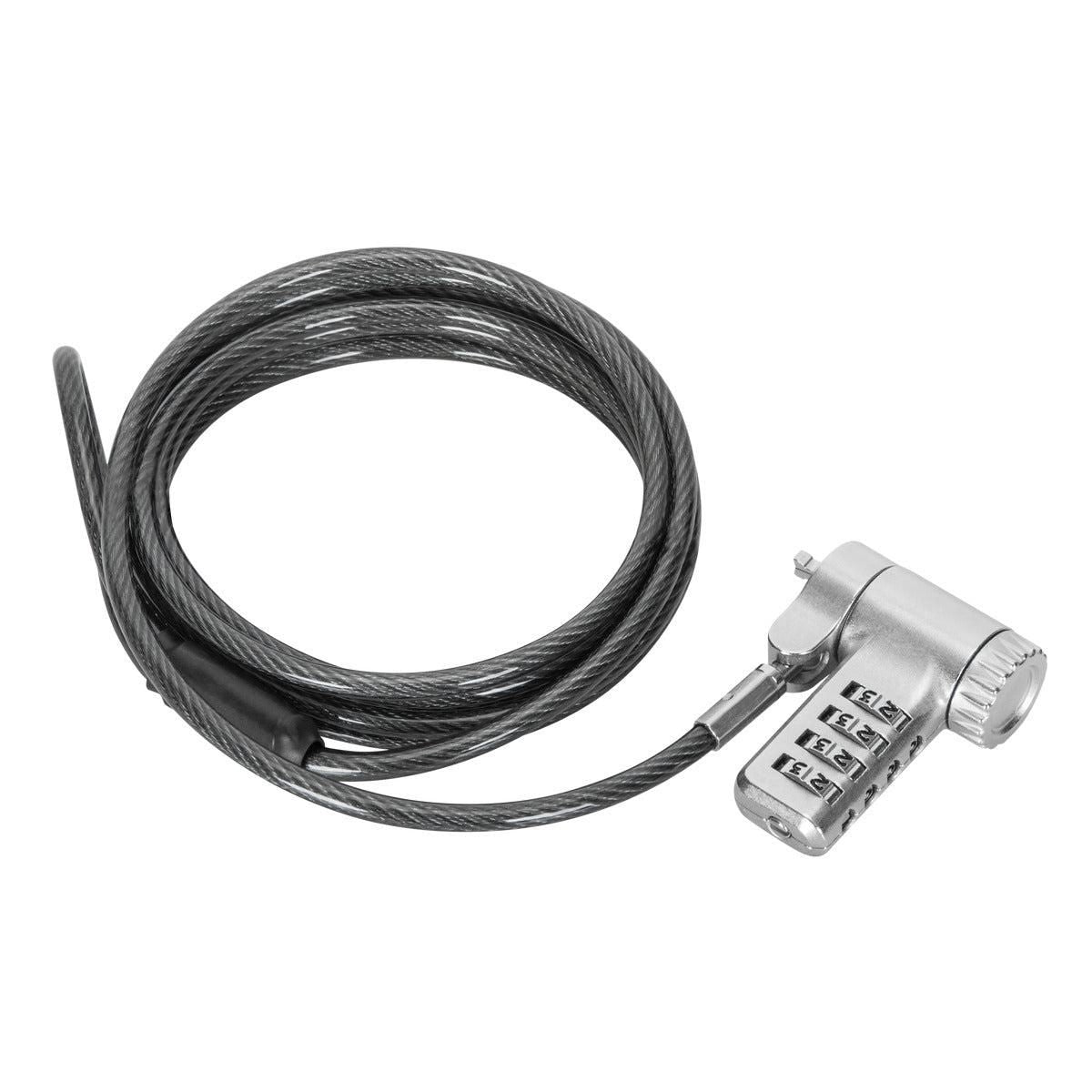 Targus DEFCON Universal 4-Digit Combination Laptop Security Lock with 2m Cable – Silver | ASP96GLX-S Cable Accessory Targus