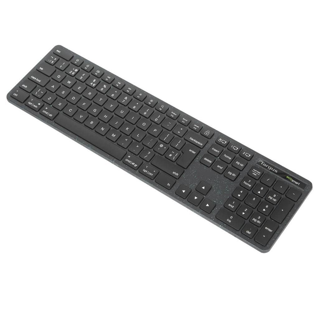 Targus EcoSmart Full-Size Wireless Bluetooth 5.0 & 2.4GHz UK Keyboard – Black | AKB873UK Keyboard & Mouse Targus