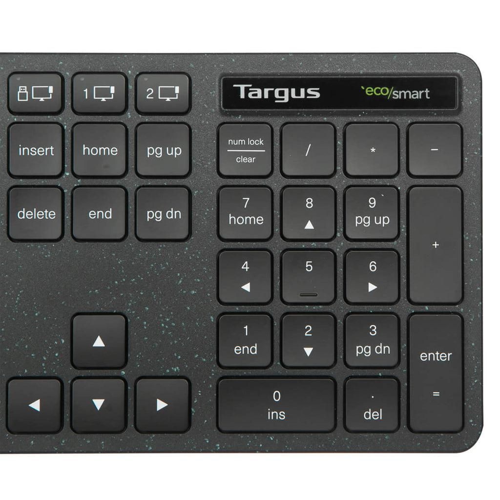 Targus EcoSmart Full-Size Wireless Bluetooth 5.0 & 2.4GHz UK Keyboard – Black | AKB873UK Keyboard & Mouse Targus