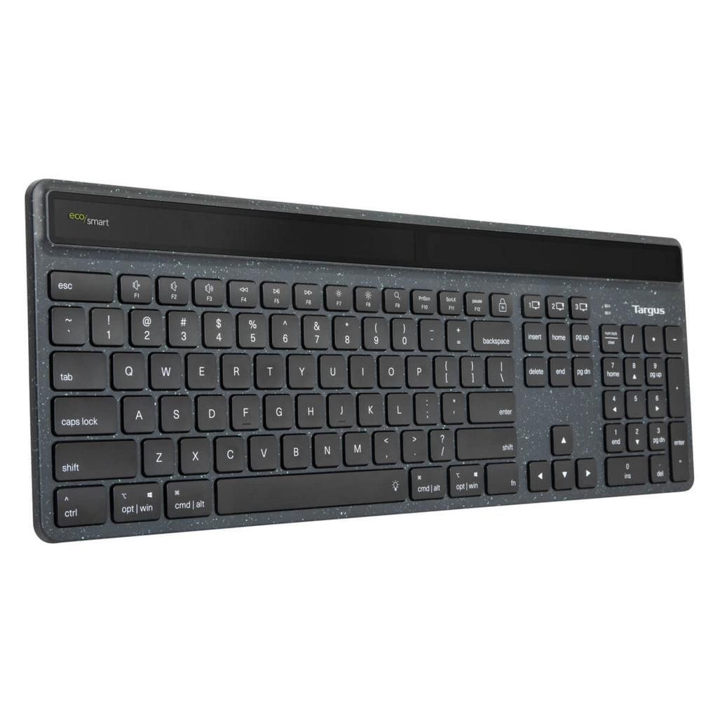 Targus EcoSmart Solar-Powered Bluetooth 5.0 Keyboard – French AZERTY, Black | AKB868FR Keyboard & Mouse Targus