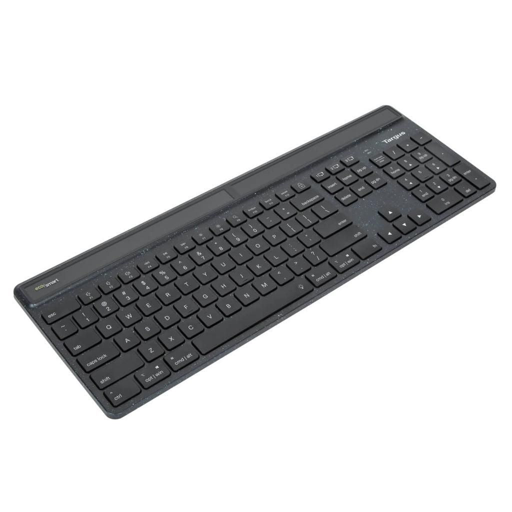 Targus EcoSmart Solar-Powered Bluetooth 5.0 Keyboard – Spanish QWERTY, Black | AKB868ES Access Control Device Targus