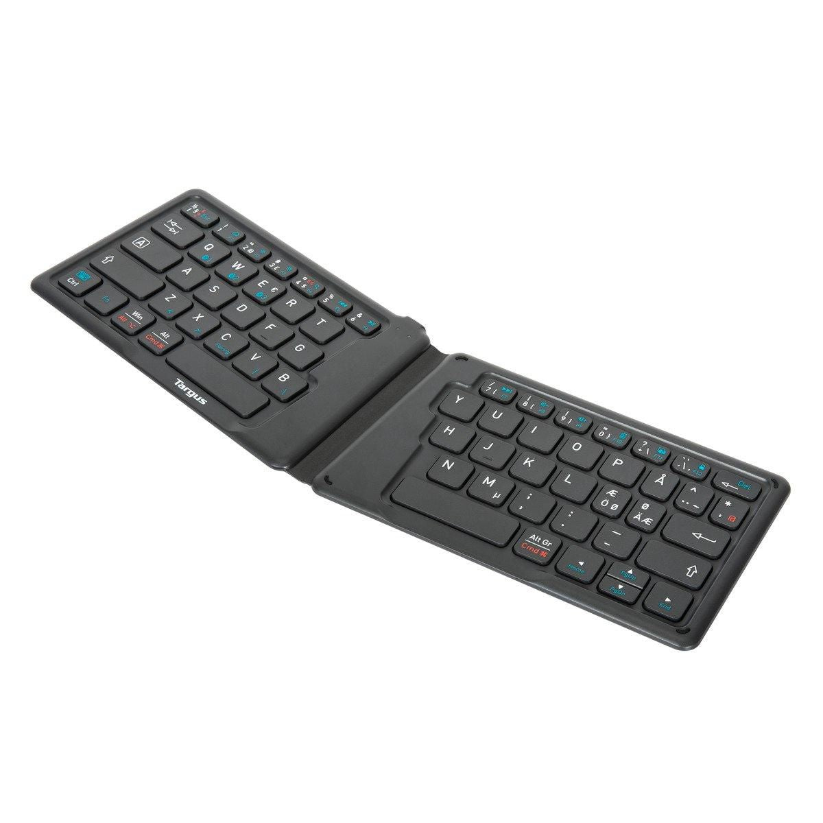 Targus Folding Ergo Wireless Bluetooth 5.1 Keyboard with Antimicrobial Protection – Nordic, Black | AKF003NO Keyboard & Mouse Targus