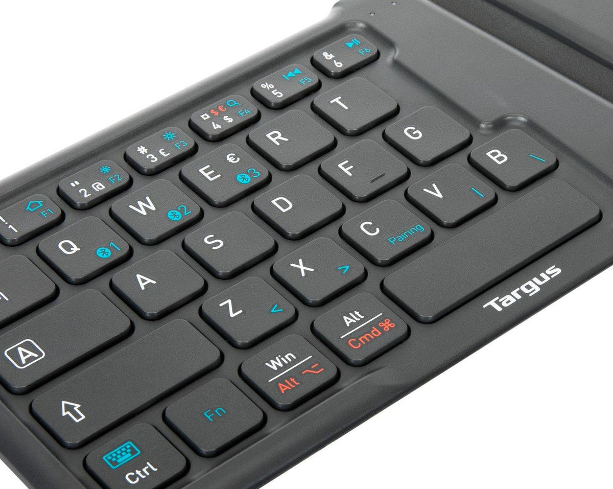 Targus Folding Ergo Wireless Bluetooth 5.1 Keyboard with Antimicrobial Protection – Nordic, Black | AKF003NO Keyboard & Mouse Targus