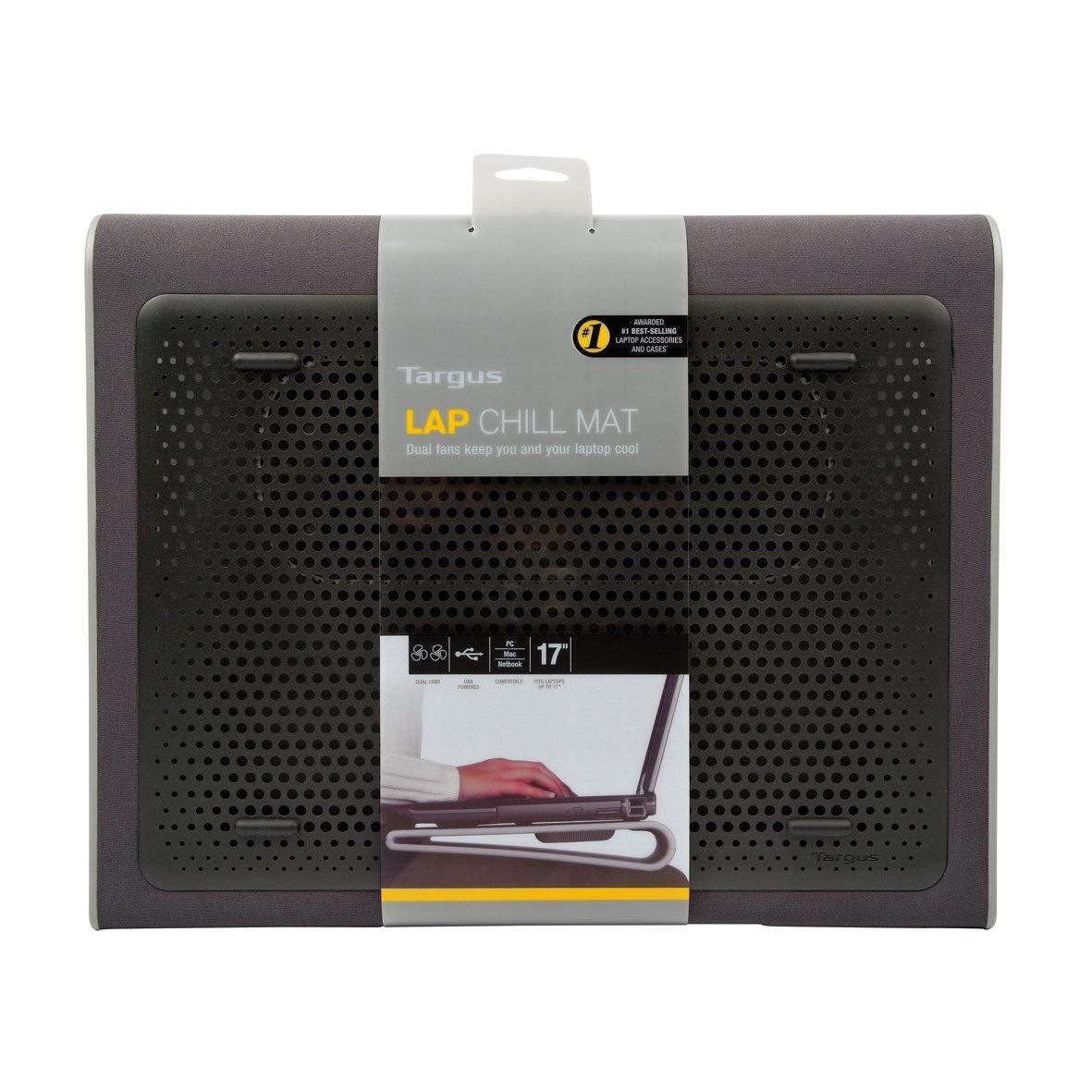 Targus Lap Chill Mat Laptop Cooling Pad with Dual USB Fans for 15–17" Laptops – Black/Grey | AWE55GL Fans & Cooling Targus