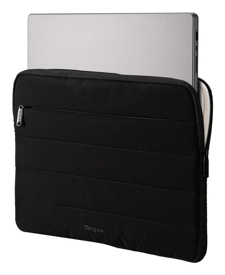 Targus Puffer 13–14" Laptop Sleeve with Plush Lining & Front Pocket – Black | TBS976GL Bag & Case Targus