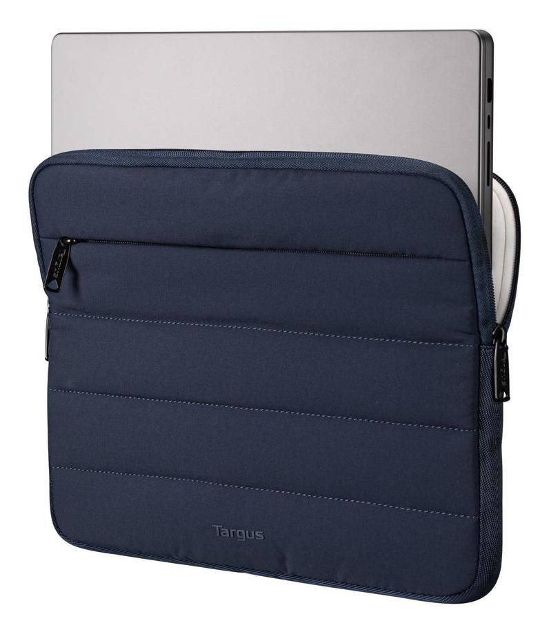 Targus Puffer 13–14" Laptop Sleeve with Plush Lining & Front Pocket – Blue | TBS97602GL Bag & Case Targus