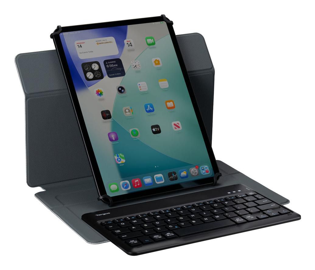 Targus Safe Fit 9–11.5" Universal Rotating Tablet Case with Bluetooth Keyboard | THZ998NO Tablet Case Targus