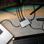 Targus USB4 Compact Docking Station with Dual 4K/8K HDMI & 140W Power Delivery – Silver | DOCK429GL USB Hub & Docking Station Targus