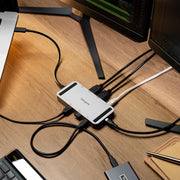 Targus USB4 Compact Docking Station with Dual 4K/8K HDMI & 140W Power Delivery – Silver | DOCK429GL USB Hub & Docking Station Targus
