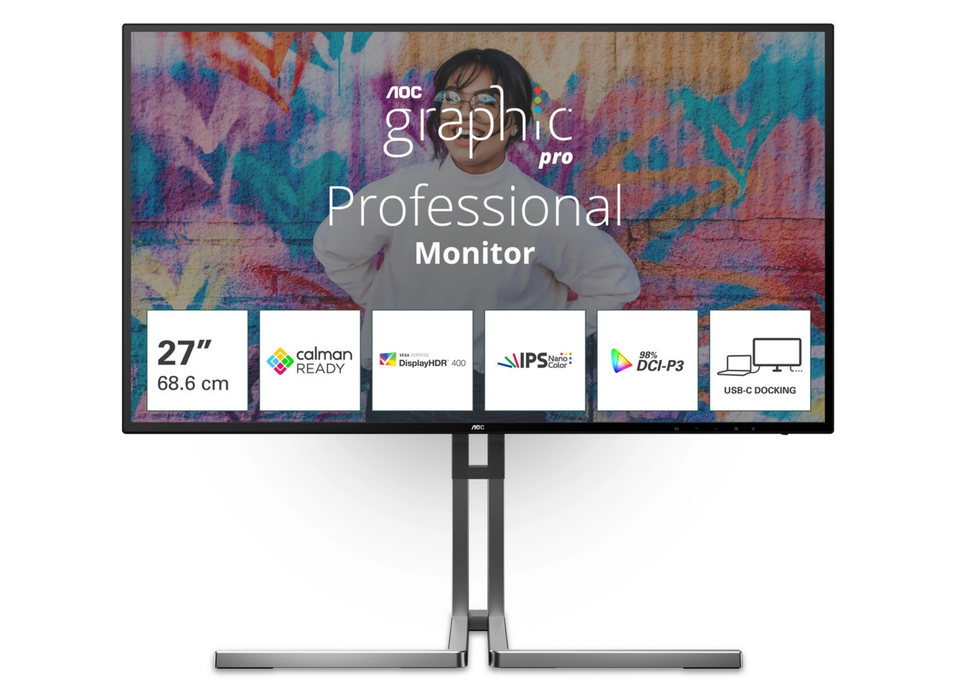 AOC U27U3CV 27" 60Hz 4ms 4K Ultra HD Desktop Monitor Desktop Monitor AOC