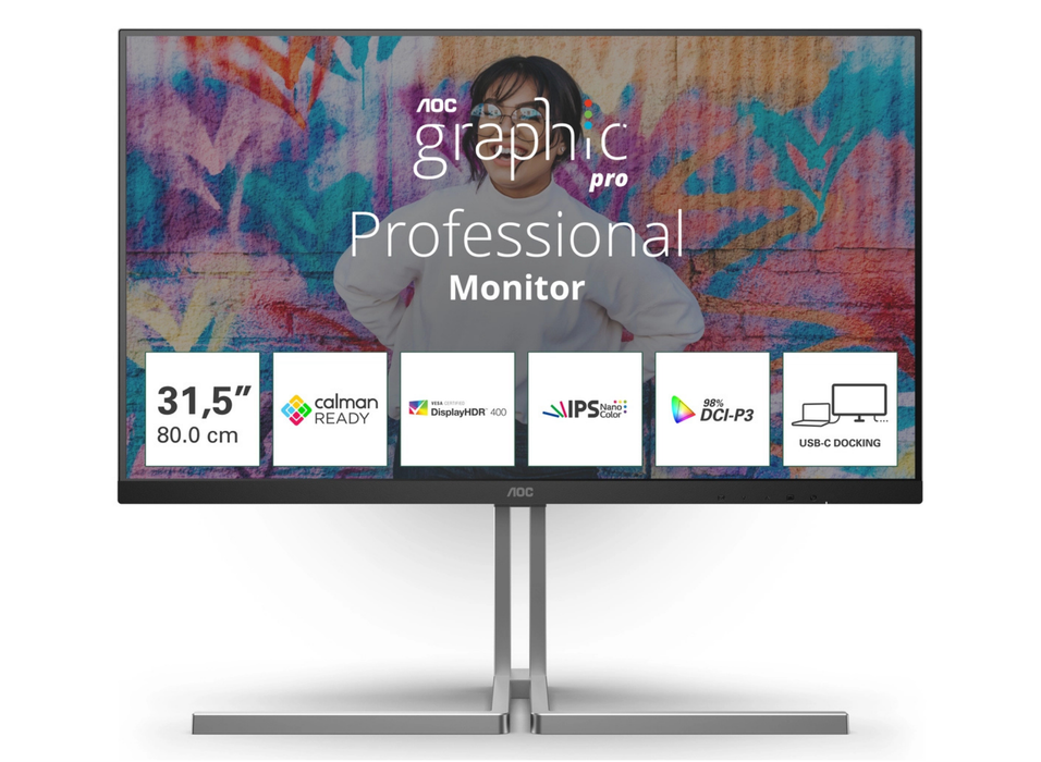 AOC U32U3CV 31.5" 60Hz 4ms 4K Ultra HD Desktop Monitor Desktop Monitor AOC