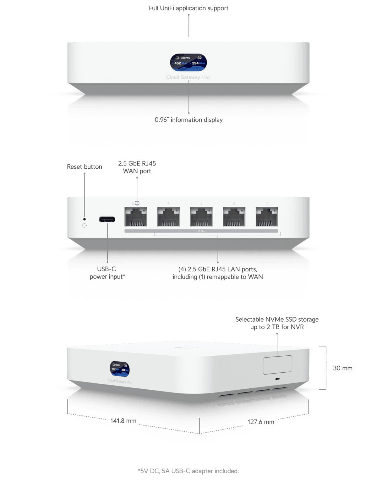 Ubiquiti UniFi Cloud Gateway Max Broadband Router | UCG-MAX Gateway Ubiquiti