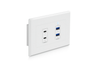BluStream USB 3.2 Gen1 HDBaseT™ Extender EU Wall Plate - Device | UEX3D-WP-EU