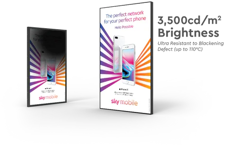 Moove 65" Ultra High Brightness 3500 cd/m2 Digital Window Display - Direct Sunlight Display