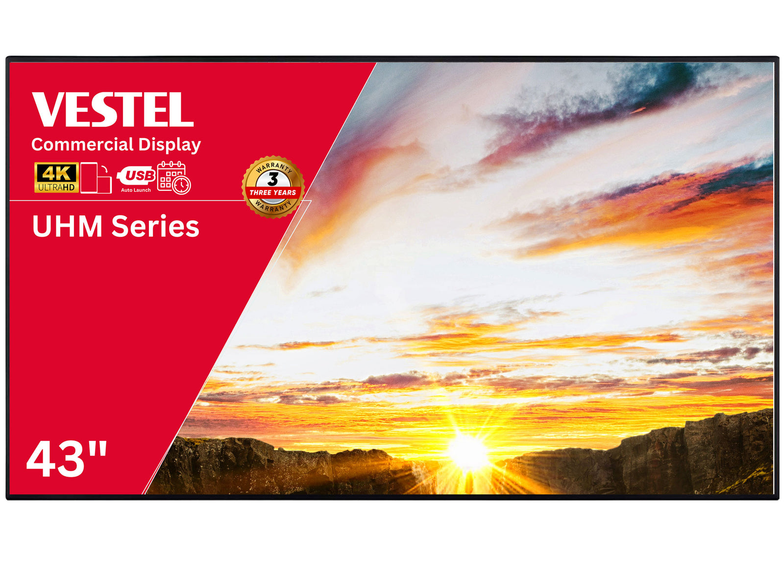 Vestel 43" UHM43 Series 4K Professional Digital Signage Display Digital Signage Display Vestel