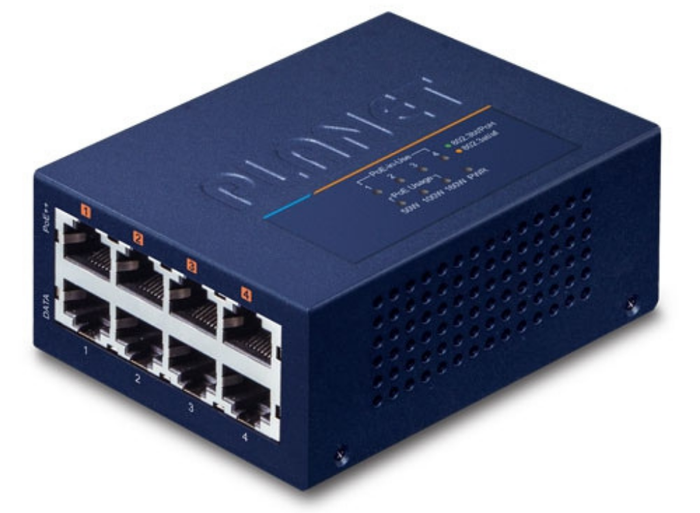 Planet 4-Port Multi-Gigabit 802.3bt PoE++ Injector Hub (160 Watts) | UPOE-400 Network Switch Planet