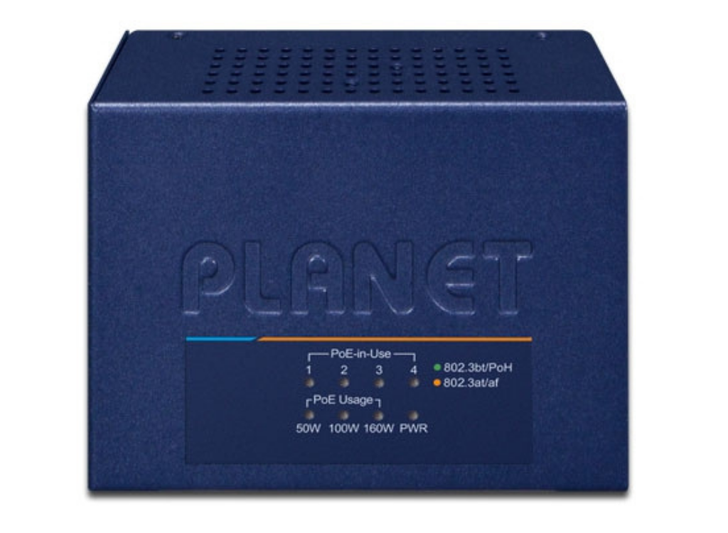 Planet 4-Port Multi-Gigabit 802.3bt PoE++ Injector Hub (160 Watts) | UPOE-400 Network Switch Planet