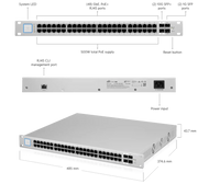 Ubiquiti UniFi 48 Port 500W PoE+ Managed Gigabit Network Switch - US-48-500W Network Switch Ubiquiti