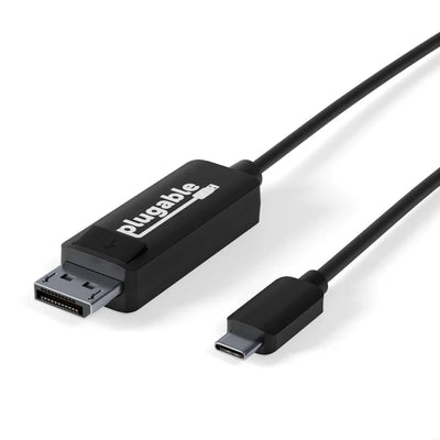 Plugable Technologies USBC-DP Video Cable Adapter 1.8 m USB 3.1 Type-C Displayport Black Network Adapter Plugable