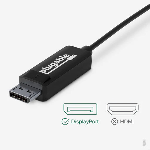 Plugable Technologies USBC-DP Video Cable Adapter 1.8 m USB 3.1 Type-C Displayport Black