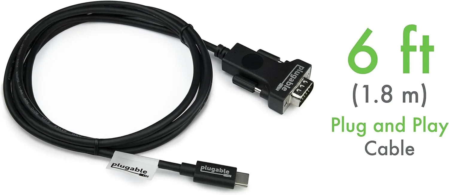 Plugable Technologies USBC-VGA-CABLE USB Graphics Adapter 1920 x 1080 Pixels Black