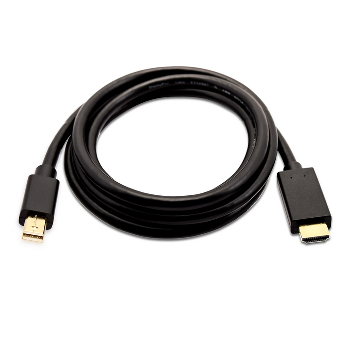 V7 2m/6.6ft Mini DisplayPort Male to HDMI Male UHD Black | V7MDP2HD-02M-BLK-1E