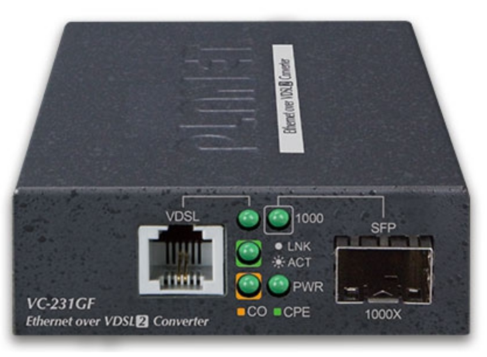 Planet 1-Port 1000BASE-X SFP + 1-Port RJ11 VDSL2 Converter | VC-231GF Adapter / Converter Planet
