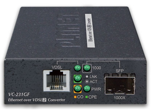 Planet 1-Port 1000BASE-X SFP + 1-Port RJ11 VDSL2 Converter | VC-231GF Planet Network Media Converters Planet