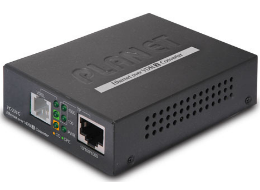 Planet 1-Port 10/100/1000T Ethernet to VDSL2 Converter -30a profile w/ G.vectoring, RJ11 | VC-231G Video Signal Converter Planet
