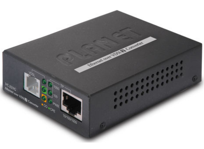 Planet 1-Port 10/100/1000T Ethernet to VDSL2 Converter -30a profile w/ G.vectoring, RJ11 | VC-231G Video Signal Converter Planet