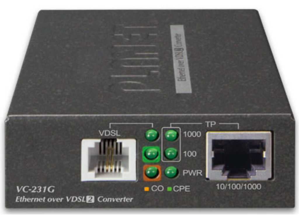 Planet 1-Port 10/100/1000T Ethernet to VDSL2 Converter -30a profile w/ G.vectoring, RJ11 | VC-231G Video Signal Converter Planet