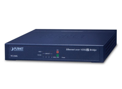 Planet 4-Port 10/100/1000T Ethernet to VDSL2 Bridge - 30a profile w/ G.vectoring, RJ11 | VC-234G Planet Bridges & Repeaters Planet