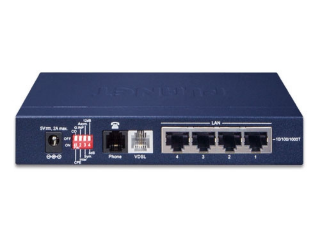 Planet 4-Port 10/100/1000T Ethernet to VDSL2 Bridge - 30a profile w/ G.vectoring, RJ11 | VC-234G Network Bridge Planet